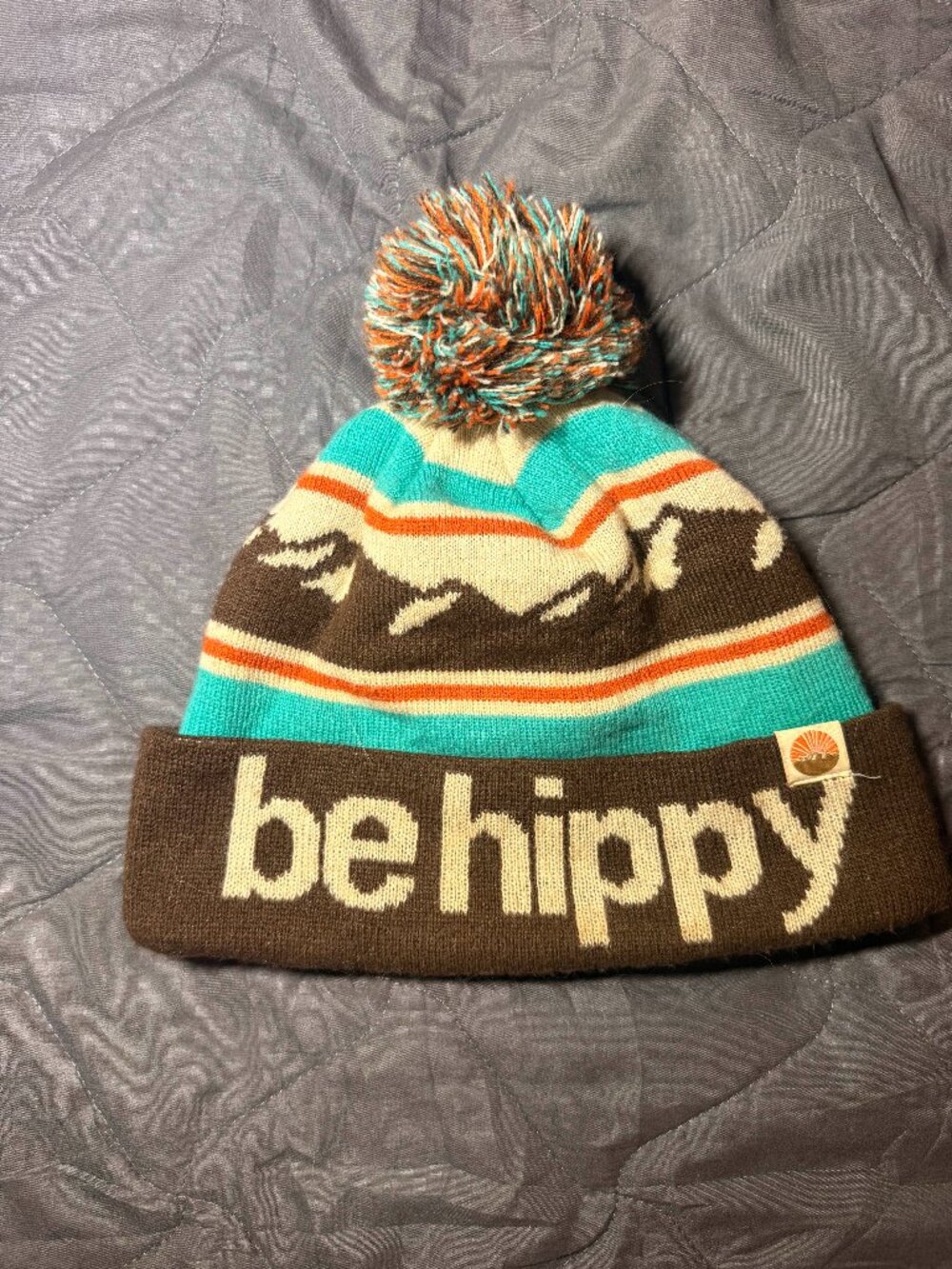 Be Hippy Pom Pom Beanie | Winter Knit Hat | One Size